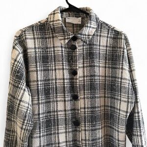 ASOS Black and Cream Plaid Button Down Shirt